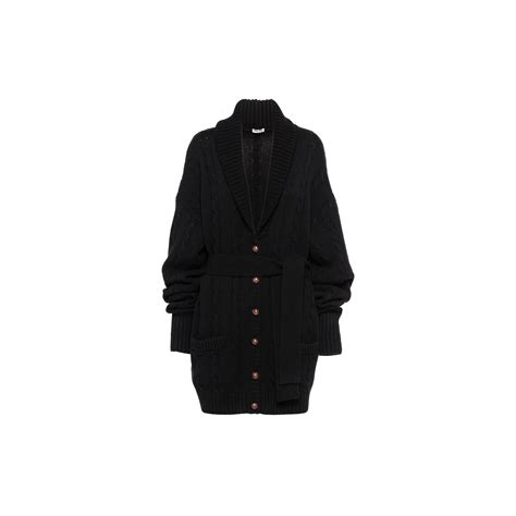 miu miu ufo cardigan|Black Cashmere Knit Cardigan .